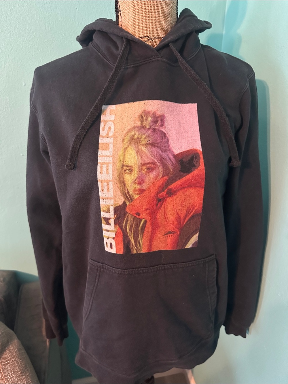 Billie Eilish Distressed Fan Hoodie M